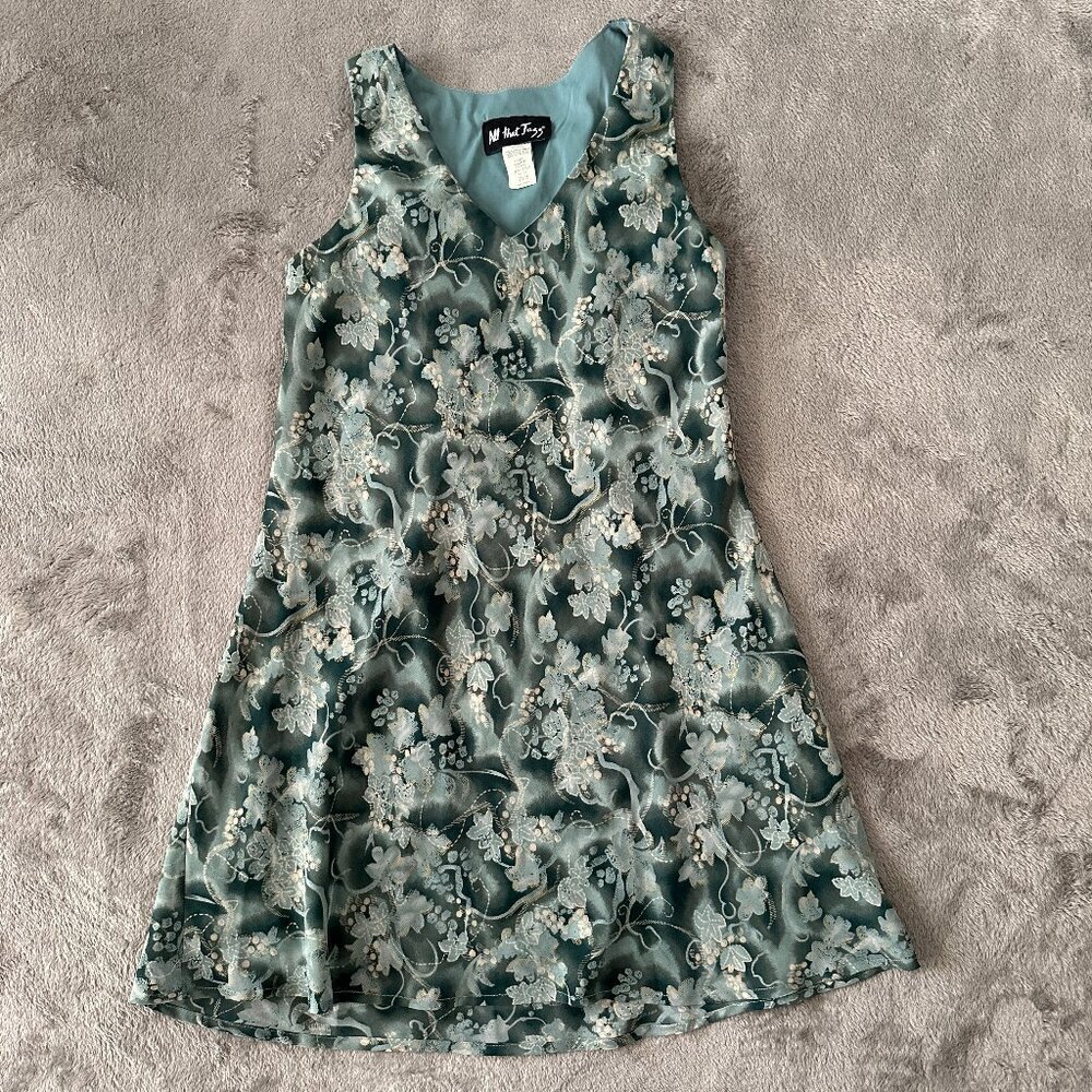 Vintage 90s Y2K All That Jazz Floral Sleeveless Slip Dress Short 7/8
